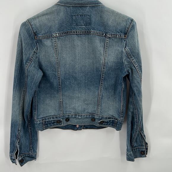 Levis Women's Blue Denim Original Trucker Jacket Size Small - Picture 6 of 16